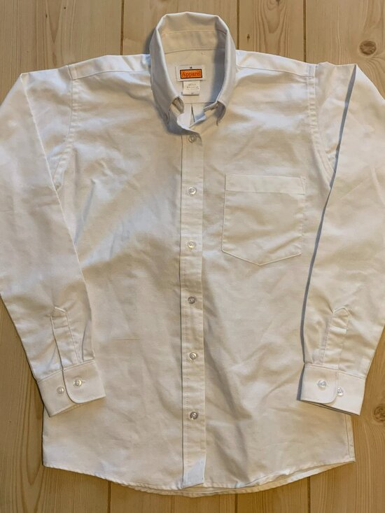 School Apparel Tops - Vintage 90s School Apparel White Button-Down Long Sleeve Shirt Uniform Size 14